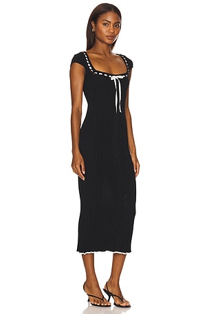 LPA Jonna Midi Dress in Black