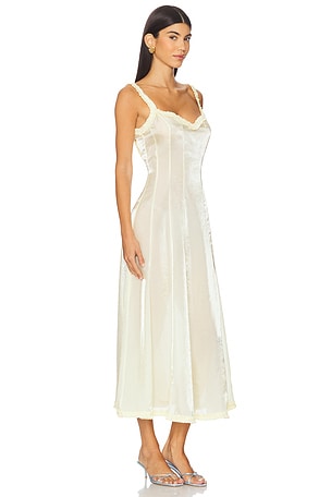 LPA Kate Midi Dress in Lemon
