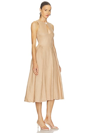 LPA Seina Midi Dress in Taupe