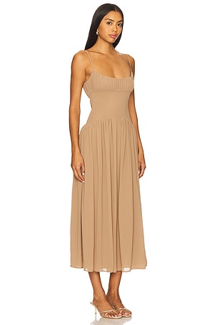 LPA Dawn Midi Dress in Brown