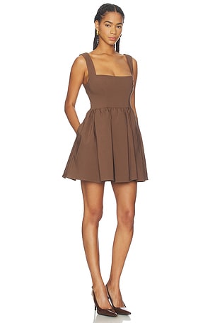 LPA Giovanna Mini Dress in Brown