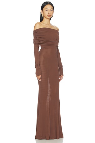 LPA Marren Maxi Knit Dress in Brown