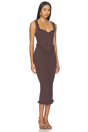 LPA Kathy Sweetheart Dress in Brown