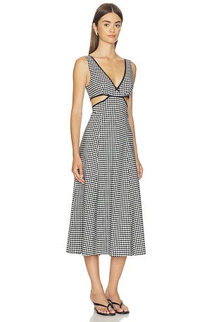 LPA Gigi Midi Dress in Black & White