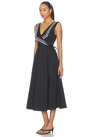 LPA Thea Midi Dress in Black & White