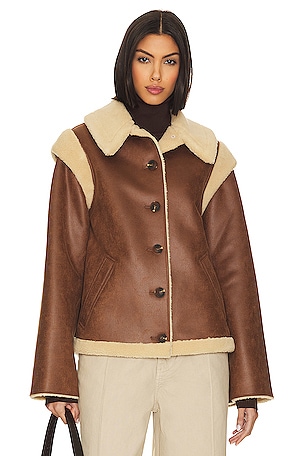 LPA Bona Sherpa Jacket in Brown