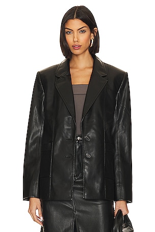 Penny Lane Coat ~ Black Faux Leather with Faux Fur – Show Me Your Mumu