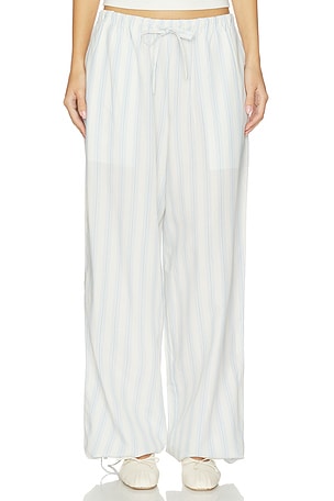 LPA Harper Pant in White,Baby Blue