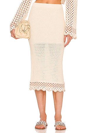 Lanita Crochet Midi Skirt LPA