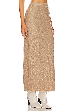 LPA Milas Maxi Skirt in Tan