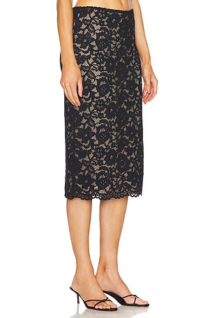 LPA Ebony Midi Skirt in Black
