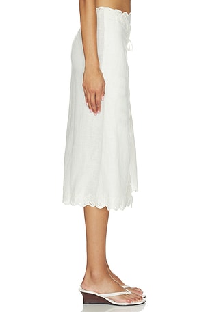LPA Ophelia Midi Skirt in Ivory