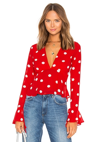 revolve polka dot top