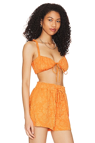 LPA Robin Scrunchie Bralette Top in Tangerine