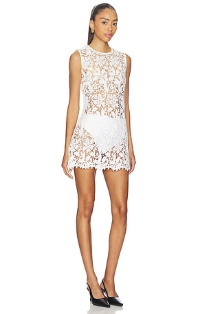 La Porte Christine Lace Shift Dress in White