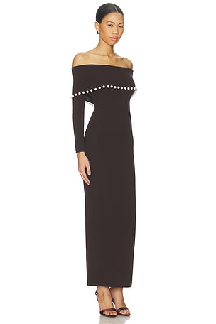 La Porte Anya Foldover Dress in Brown