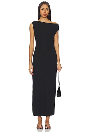Lauren Ruched Asymmetrical Shoulder Dress LESET