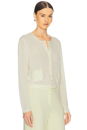 LESET James Crew Cardigan in Cream,Lemon. Size XL. Also