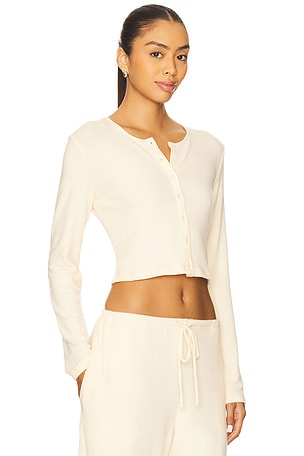 LESET Lauren Crop Cardigan in Cream
