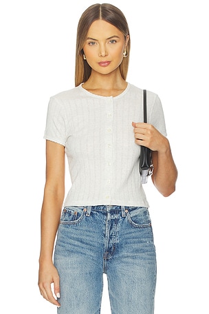 Pointelle Short Sleeve Cardigan LESET