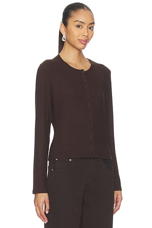 LESET Lauren Classic Cardigan in Chocolate. Size XS. Also