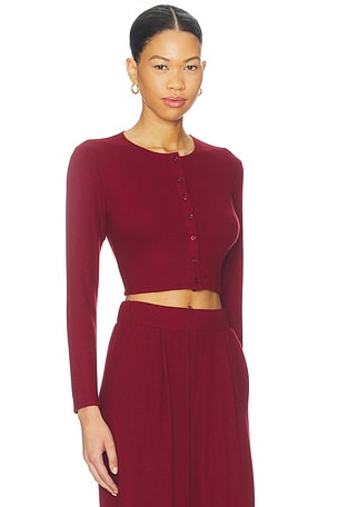 LESET Lauren Crop Cardigan II in Red. Size XS. Also