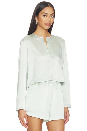 LESET Barb Crew Cardigan in Mint