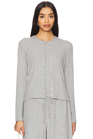 LESET Lauren Classic Cardigan in Light Grey