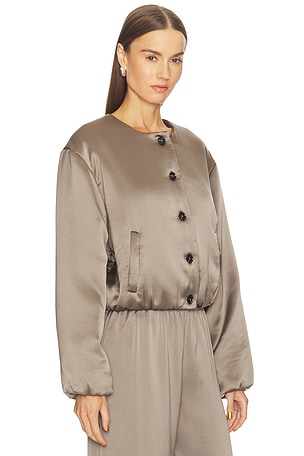 LESET Barb Bomber in Taupe. Size S. Also