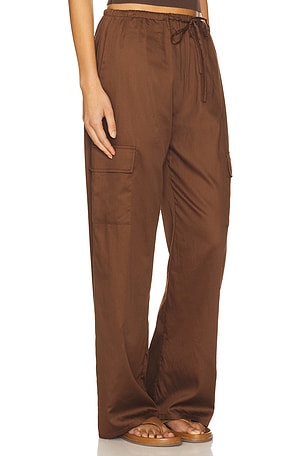 LESET Yoko Drawstring Pant in Chocolate