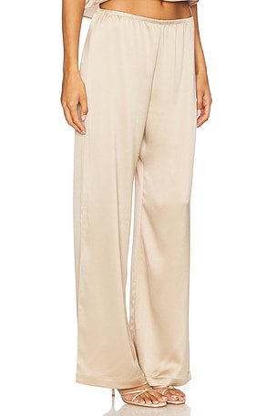 LESET Barb Wide Leg Pant in Beige
