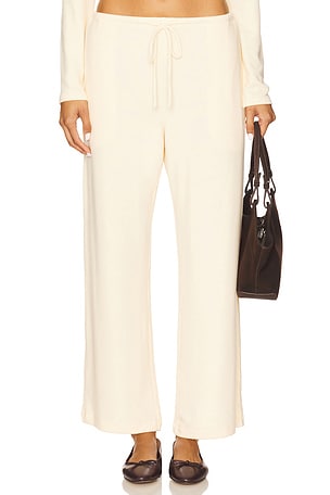 LESET Lauren Crop Drawstring Pant in Cream