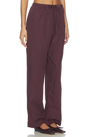 LESET Yoshi Stripe Classic Tie Pant en Bourgogne