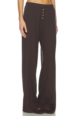 LESET Pointelle Boxer Pant in Chocolate