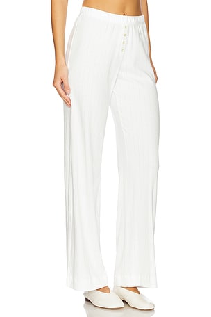LESET Pointelle Boxer Pant in White