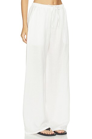 LESET Daniel Drawstring Pocket Pant in White