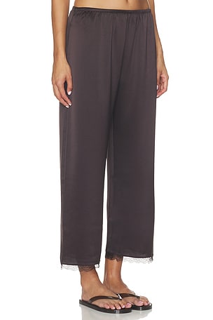 LESET Barb Lace Crop Pant in Chocolate. Size M. Also