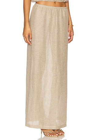 LESET Stella Maxi Skirt in Beige