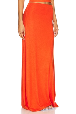 LESET Lauren High Waist Maxi Skirt in Red