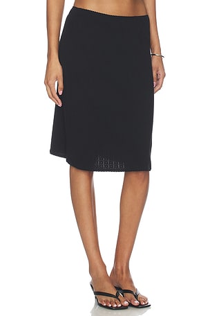 LESET Pointelle Skirt in Black