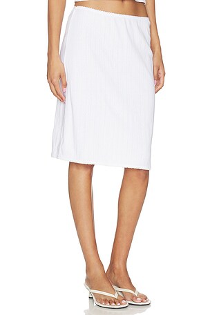 LESET Pointelle Skirt in White. Size M. Also