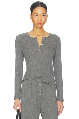 Pointelle Long Sleeve Henley LESET