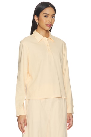 LESET Margo Long Sleeve Polo in Lemon