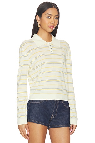 LESET James Stripe Polo in Lemon