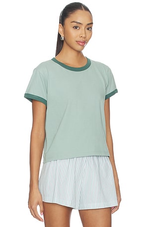 LESET Margo Ringer Tee in Teal