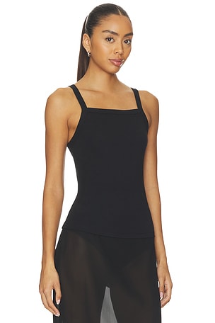 LESET Nando Square Neck Tank in Black