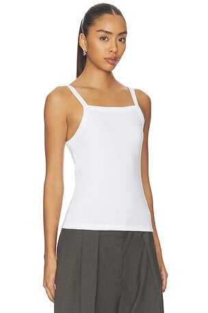 LESET Nando Square Neck Tank in White