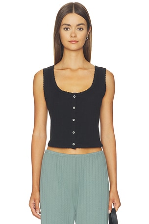 Pointelle Button Down Tank LESET