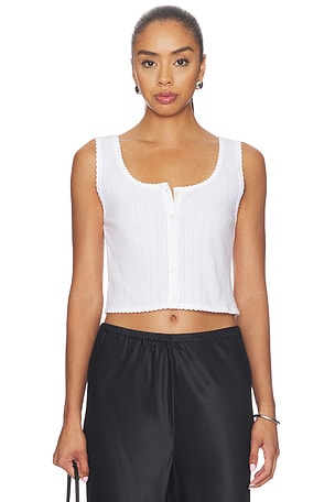 Pointelle Button Down Tank LESET