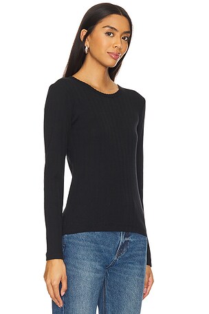 LESET Pointelle Long Sleeve in Black